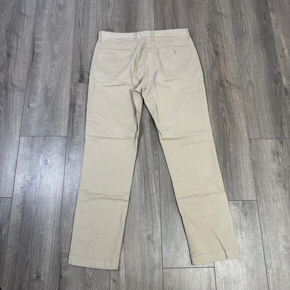 J.Crew 770 Straight-fit Stretch Chino Pants 33x32 Khaki Flat Front Twill Zip Fly - Picture 7 of 9